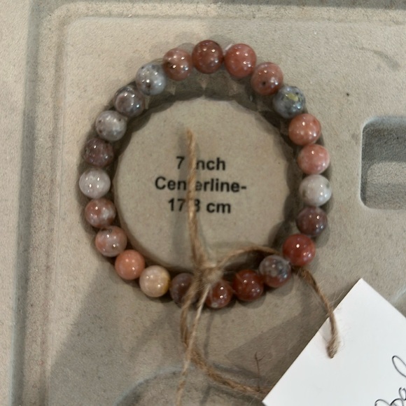8. Reiki Infused Pink Opal Natural Stone Bracelet - Picture 3 of 3
